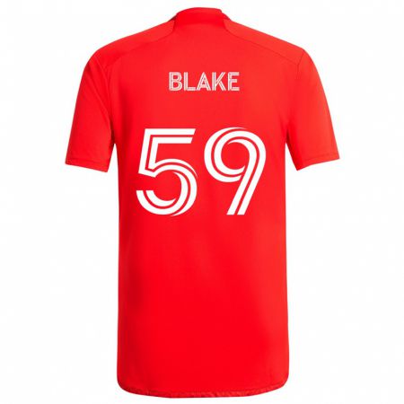 Kandiny Gyermek Romain Blake #59 Piros Fehér Hazai Jersey 2024/25 Mez Póló Ing