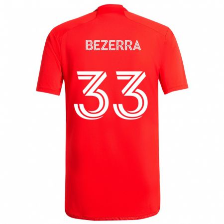 Kandiny Gyermek Victor Bezerra #33 Piros Fehér Hazai Jersey 2024/25 Mez Póló Ing