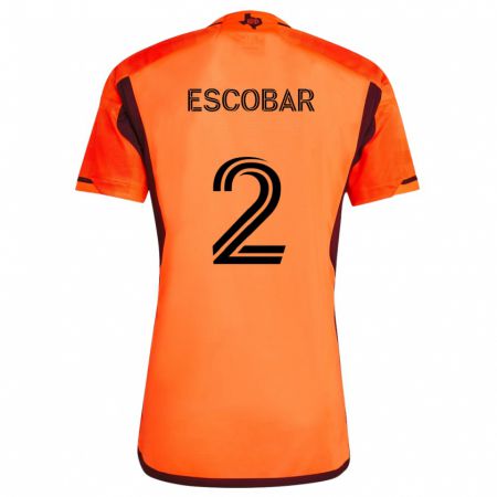 Kandiny Gyermek Franco Escobar #2 Narancs Fekete Hazai Jersey 2024/25 Mez Póló Ing