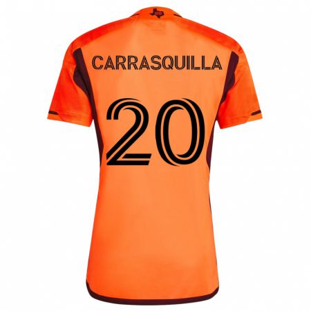 Kandiny Gyermek Adalberto Carrasquilla #20 Narancs Fekete Hazai Jersey 2024/25 Mez Póló Ing