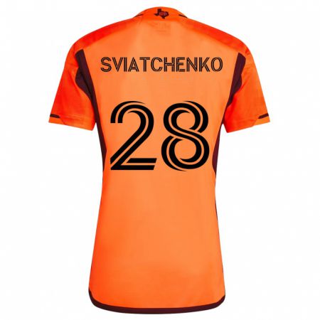 Kandiny Gyermek Erik Sviatchenko #28 Narancs Fekete Hazai Jersey 2024/25 Mez Póló Ing