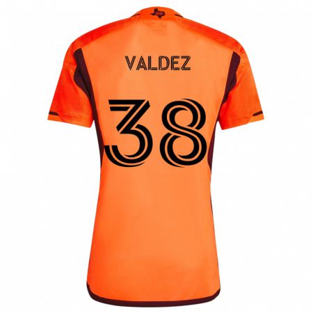 Kandiny Gyermek Xavier Valdez #38 Narancs Fekete Hazai Jersey 2024/25 Mez Póló Ing