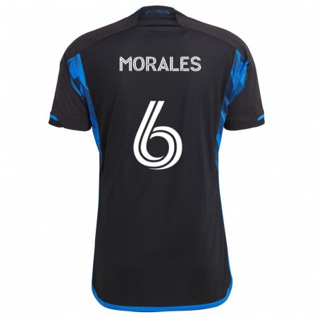 Kandiny Gyermek Alfredo Morales #6 Kék Fekete Hazai Jersey 2024/25 Mez Póló Ing