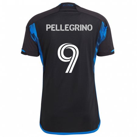 Kandiny Gyermek Amahl Pellegrino #9 Kék Fekete Hazai Jersey 2024/25 Mez Póló Ing