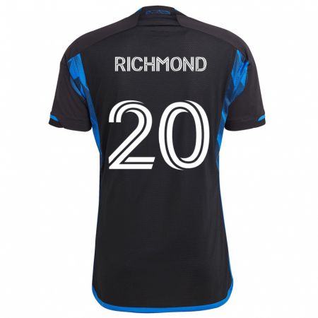 Kandiny Gyermek Will Richmond #20 Kék Fekete Hazai Jersey 2024/25 Mez Póló Ing