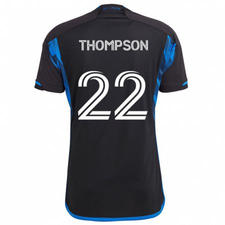 Kandiny Gyermek Tommy Thompson #22 Kék Fekete Hazai Jersey 2024/25 Mez Póló Ing