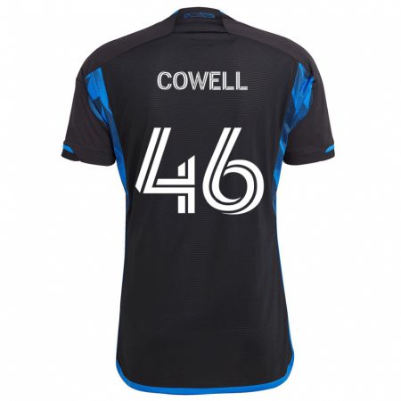 Kandiny Gyermek Chance Cowell #46 Kék Fekete Hazai Jersey 2024/25 Mez Póló Ing