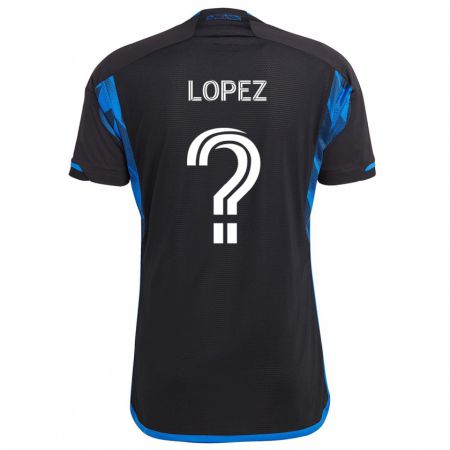 Kandiny Gyermek Mateo Lopez #0 Kék Fekete Hazai Jersey 2024/25 Mez Póló Ing