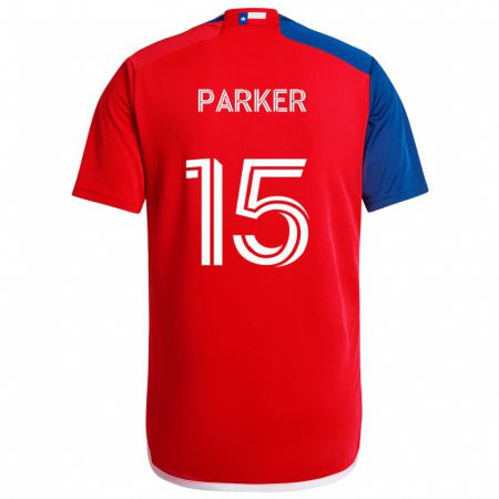 Kandiny Gyermek Isaiah Parker #15 Kék Piros Hazai Jersey 2024/25 Mez Póló Ing