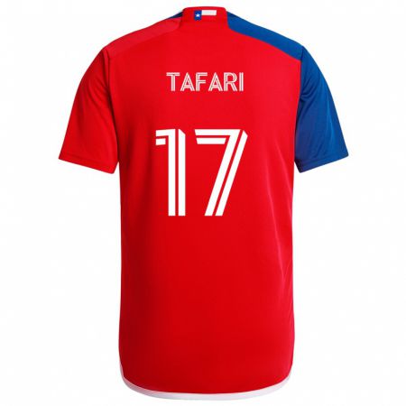 Kandiny Gyermek Nkosi Tafari #17 Kék Piros Hazai Jersey 2024/25 Mez Póló Ing