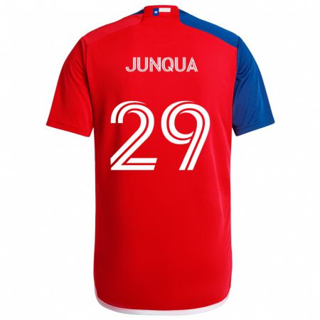 Kandiny Gyermek Sam Junqua #29 Kék Piros Hazai Jersey 2024/25 Mez Póló Ing