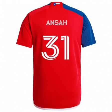 Kandiny Gyermek Eugene Ansah #31 Kék Piros Hazai Jersey 2024/25 Mez Póló Ing