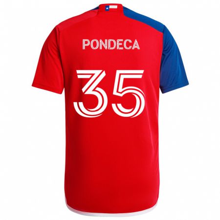 Kandiny Gyermek Tomas Pondeca #35 Kék Piros Hazai Jersey 2024/25 Mez Póló Ing