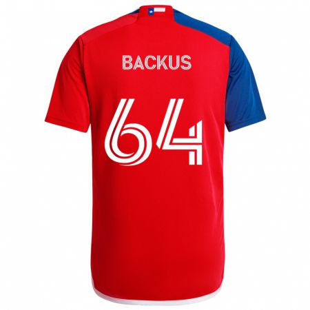 Kandiny Gyermek Braeden Backus #64 Kék Piros Hazai Jersey 2024/25 Mez Póló Ing