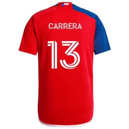 Kandiny Gyermek Antonio Carrera #13 Kék Piros Hazai Jersey 2024/25 Mez Póló Ing