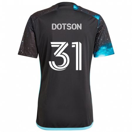 Kandiny Gyermek Hassani Dotson #31 Fekete Kék Hazai Jersey 2024/25 Mez Póló Ing