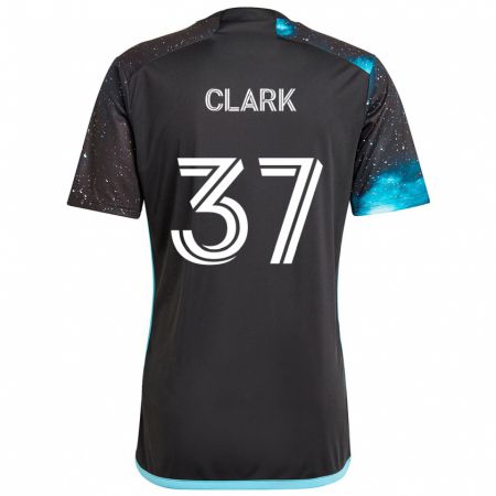 Kandiny Gyermek Caden Clark #37 Fekete Kék Hazai Jersey 2024/25 Mez Póló Ing