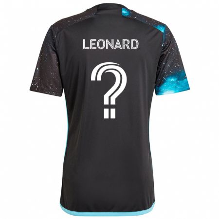 Kandiny Gyermek Tyler Leonard #0 Fekete Kék Hazai Jersey 2024/25 Mez Póló Ing