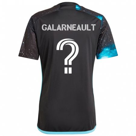 Kandiny Gyermek Benjamin Galarneault #0 Fekete Kék Hazai Jersey 2024/25 Mez Póló Ing