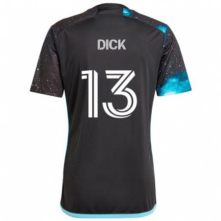 Kandiny Gyermek Eric Dick #13 Fekete Kék Hazai Jersey 2024/25 Mez Póló Ing