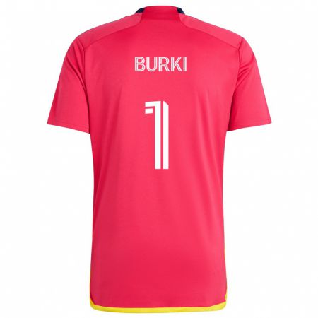 Kandiny Gyermek Roman Bürki #1 Piros Kék Hazai Jersey 2024/25 Mez Póló Ing