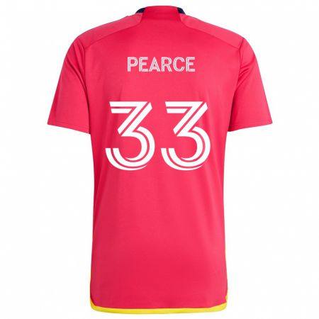 Kandiny Gyermek Tyson Pearce #33 Piros Kék Hazai Jersey 2024/25 Mez Póló Ing