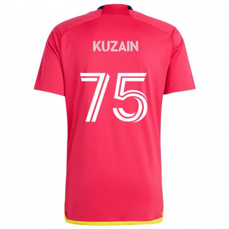 Kandiny Gyermek Wan Kuzain #75 Piros Kék Hazai Jersey 2024/25 Mez Póló Ing