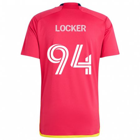 Kandiny Gyermek Carson Locker #94 Piros Kék Hazai Jersey 2024/25 Mez Póló Ing