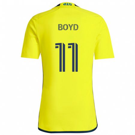 Kandiny Gyermek Tyler Boyd #11 Sárga Kék Hazai Jersey 2024/25 Mez Póló Ing