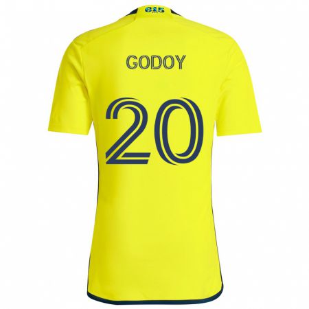 Kandiny Gyermek Aníbal Godoy #20 Sárga Kék Hazai Jersey 2024/25 Mez Póló Ing