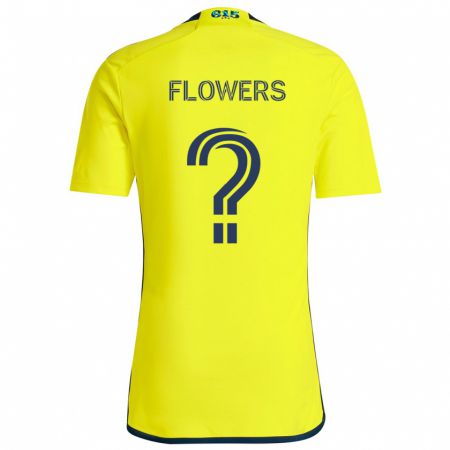 Kandiny Gyermek Ashton Flowers #0 Sárga Kék Hazai Jersey 2024/25 Mez Póló Ing