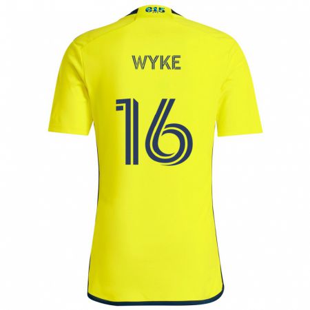 Kandiny Gyermek Laurence Wyke #16 Sárga Kék Hazai Jersey 2024/25 Mez Póló Ing