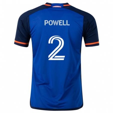 Kandiny Gyermek Alvas Powell #2 Kék Fehér Hazai Jersey 2024/25 Mez Póló Ing