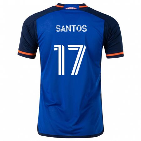 Kandiny Gyermek Sergio Santos #17 Kék Fehér Hazai Jersey 2024/25 Mez Póló Ing