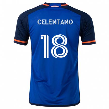 Kandiny Gyermek Roman Celentano #18 Kék Fehér Hazai Jersey 2024/25 Mez Póló Ing