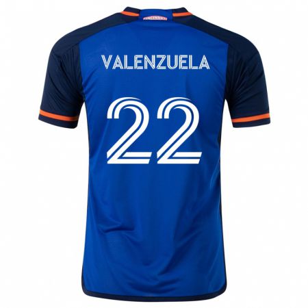 Kandiny Gyermek Gerardo Valenzuela #22 Kék Fehér Hazai Jersey 2024/25 Mez Póló Ing