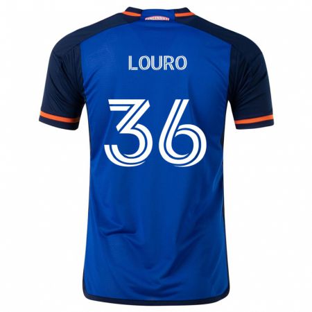 Kandiny Gyermek Evan Louro #36 Kék Fehér Hazai Jersey 2024/25 Mez Póló Ing