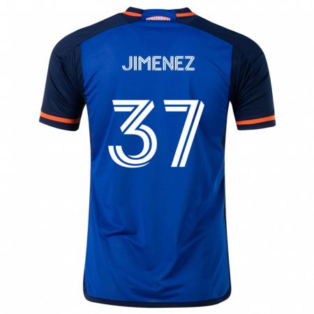 Kandiny Gyermek Stiven Jimenez #37 Kék Fehér Hazai Jersey 2024/25 Mez Póló Ing