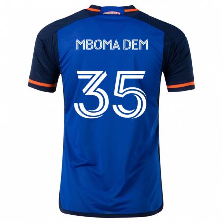 Kandiny Gyermek Kenji Mboma Dem #35 Kék Fehér Hazai Jersey 2024/25 Mez Póló Ing