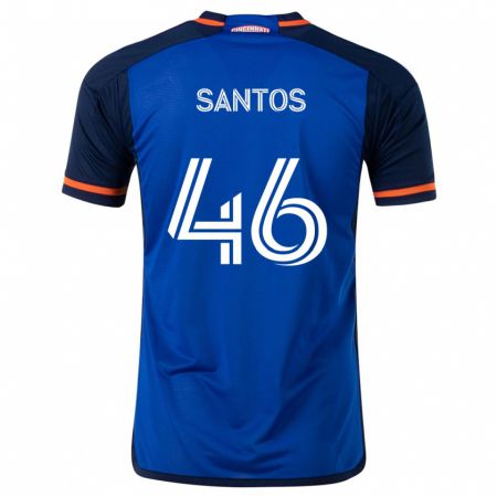 Kandiny Gyermek Guilherme Santos #46 Kék Fehér Hazai Jersey 2024/25 Mez Póló Ing