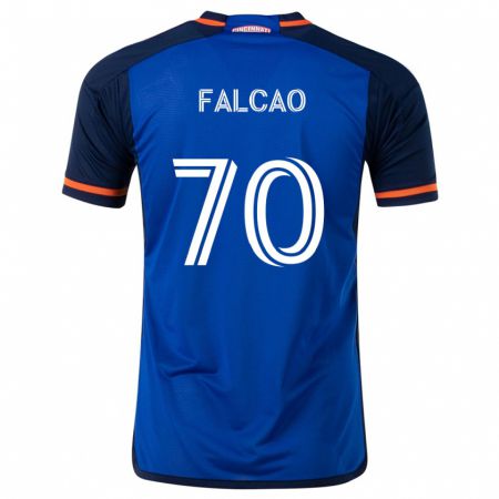 Kandiny Gyermek Kiano Falcao #70 Kék Fehér Hazai Jersey 2024/25 Mez Póló Ing