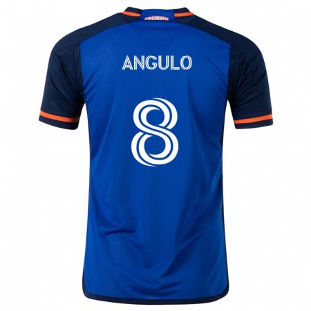 Kandiny Gyermek Marco Angulo #8 Kék Fehér Hazai Jersey 2024/25 Mez Póló Ing