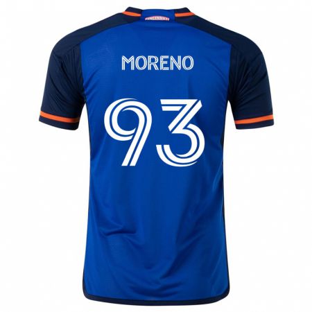 Kandiny Gyermek Júnior Moreno #93 Kék Fehér Hazai Jersey 2024/25 Mez Póló Ing