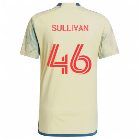 Kandiny Gyermek Dylan Sullivan #46 Sárga Piros Kék Hazai Jersey 2024/25 Mez Póló Ing