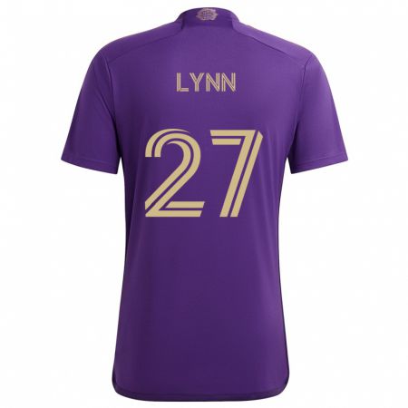 Kandiny Gyermek Jack Lynn #27 Lila Sárga Hazai Jersey 2024/25 Mez Póló Ing