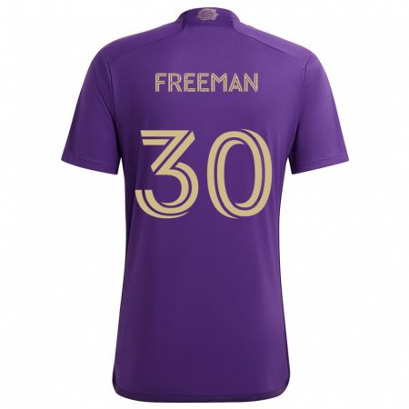 Kandiny Gyermek Alex Freeman #30 Lila Sárga Hazai Jersey 2024/25 Mez Póló Ing