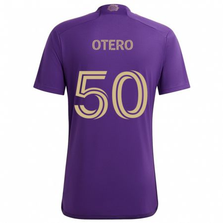 Kandiny Gyermek Javier Otero #50 Lila Sárga Hazai Jersey 2024/25 Mez Póló Ing