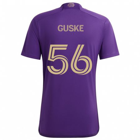 Kandiny Gyermek Colin Guske #56 Lila Sárga Hazai Jersey 2024/25 Mez Póló Ing