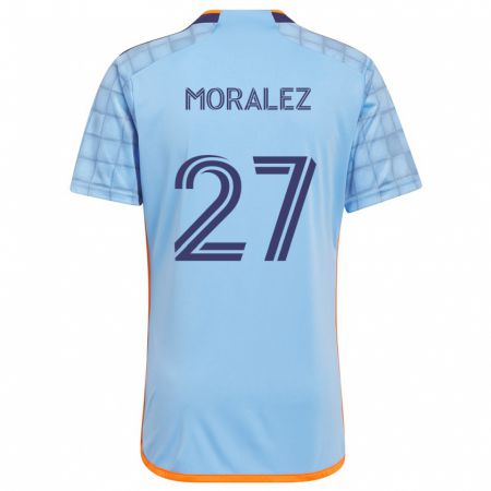 Kandiny Gyermek Maxi Moralez #27 Kék Narancs Hazai Jersey 2024/25 Mez Póló Ing