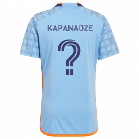 Kandiny Gyermek Nicholas Kapanadze #0 Kék Narancs Hazai Jersey 2024/25 Mez Póló Ing